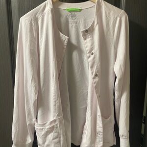 Healing Hands White Snap Jacket